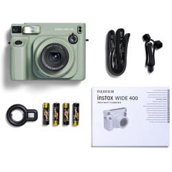 instax Wide 400 Appareil Photo instantané analogique, Flash électronique intégré, Format Wide idéal pour Les Photos de Groupe, B