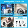 Appareil Photo Numérique, UHD 5K 75MP Digital Camera avec Carte Micro SD 64 Go, Écran Rotatif à 180° de 2,83'', Zoom 18X, Anti-S