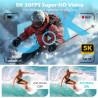 Appareil Photo Numérique, UHD 5K 75MP Digital Camera avec Carte Micro SD 64 Go, Écran Rotatif à 180° de 2,83'', Zoom 18X, Anti-S