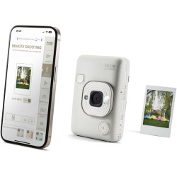 instax Appareil Photo instantané Hybride Mini LiPlay Blanc Vaporeux avec écran LCD arrière de 2,7 Pouces, Emplacement pour Carte