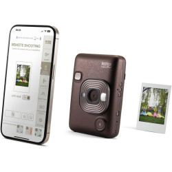 instax Appareil Photo Hybride Mini LiPlay Bronze Profond avec écran LCD arrière de 2,7 Pouces, Emplacement pour Carte Micro SD, 