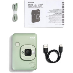 instax Appareil Photo instantané Hybrid Mini LiPlay Vert Matcha avec écran LCD arrière de 2,7 Pouces, Emplacement pour Carte Mic