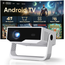 [2026 version améliorée] android videoprojecteur 4k &1080p wifi et bleutooth focus électronique correction à 270 degrés retropro