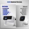 [2026 version améliorée] android videoprojecteur 4k &1080p wifi et bleutooth focus électronique correction à 270 degrés retropro