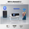 [2026 version améliorée] android videoprojecteur 4k &1080p wifi et bleutooth focus électronique correction à 270 degrés retropro
