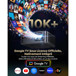 Vidéoprojecteur 4k memc【2200 ansi/google tv 14.0/dolby 40w】 auto focus/keystone wimius vidéoprojecteur de jour 4k, contrôle voca