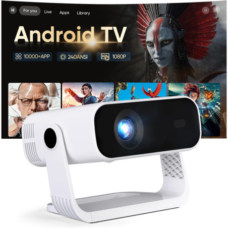 Videoprojecteur intelligent applications intégrées rétroprojecteur 1080p natif supporte 4k wifi 6 bleutooth 5.2 240 ansi correct