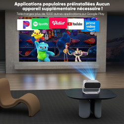Videoprojecteur intelligent applications intégrées rétroprojecteur 1080p natif supporte 4k wifi 6 bleutooth 5.2 240 ansi correct