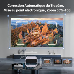 Videoprojecteur intelligent applications intégrées rétroprojecteur 1080p natif supporte 4k wifi 6 bleutooth 5.2 240 ansi correct