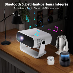 Videoprojecteur intelligent applications intégrées rétroprojecteur 1080p natif supporte 4k wifi 6 bleutooth 5.2 240 ansi correct