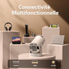 Mini projecteur supporte 4k 1080p, vidéoprojecteur portable avec os android 11, wifi 6 & bleutooth 5.0, 300 lumens ansi, keyston