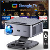 【1500 ansi/google tv/autofokus】 xiwbsy videoprojecteur 4k supporté, 38000 lumen fhd, 360° rotation, projecteur video 4k contrôle