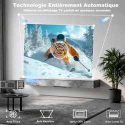 【1500 ansi/google tv/autofokus】 xiwbsy videoprojecteur 4k supporté, 38000 lumen fhd, 360° rotation, projecteur video 4k contrôle