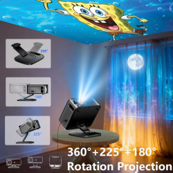 【1500 ansi/google tv/autofokus】 xiwbsy videoprojecteur 4k supporté, 38000 lumen fhd, 360° rotation, projecteur video 4k contrôle