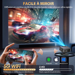 【1500 ansi/google tv/autofokus】 xiwbsy videoprojecteur 4k supporté, 38000 lumen fhd, 360° rotation, projecteur video 4k contrôle