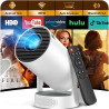 Videoprojecteur portable avec wifi 6 bleutooth 5.4 mini projecteur vidéo 1080p supporte 4k, projecteur rotation 270° pour téléph