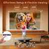 Videoprojecteur portable avec wifi 6 bleutooth 5.4 mini projecteur vidéo 1080p supporte 4k, projecteur rotation 270° pour téléph