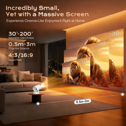 Videoprojecteur portable avec wifi 6 bleutooth 5.4 mini projecteur vidéo 1080p supporte 4k, projecteur rotation 270° pour téléph