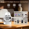 Videoprojecteur portable avec wifi 6 bleutooth 5.4 mini projecteur vidéo 1080p supporte 4k, projecteur rotation 270° pour téléph