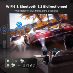 Vidéoprojecteur 4k【netflix ready/dolby】 auto focus/keystone 30000 lumens projecteur portable 4k courte focale, rotatif 360° rétr