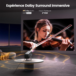 Vidéoprojecteur 4k【netflix ready/dolby】 auto focus/keystone 30000 lumens projecteur portable 4k courte focale, rotatif 360° rétr