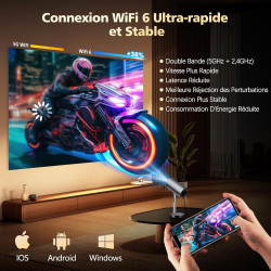 Vidéoprojecteur 4k vgke auto focus/keystone mini projecteur portable, wifi6 bleutooth full hd retroprojecteur, vidéo projecteur 