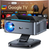 Videoprojecteur【lic off google tv/1500 ansi/rotation 360°】 xiwbsy 2026 projecteur video contrôle vocal, auto focus/keystone, ret