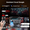 Videoprojecteur【lic off google tv/1500 ansi/rotation 360°】 xiwbsy 2026 projecteur video contrôle vocal, auto focus/keystone, ret