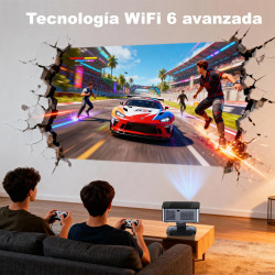 Videoprojecteur【lic off google tv/1500 ansi/rotation 360°】 xiwbsy 2026 projecteur video contrôle vocal, auto focus/keystone, ret