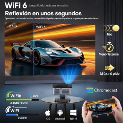 Videoprojecteur【lic off google tv/1500 ansi/rotation 360°】 xiwbsy 2026 projecteur video contrôle vocal, auto focus/keystone, ret