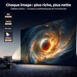 Toptro vidéoprojecteur 4k【vidaa os n°1: ultra-rapide| 1400 ansi |dolby 36w】 projecteur video home cinéma courte focale 1,0:1, au
