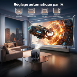 Toptro vidéoprojecteur 4k【vidaa os n°1: ultra-rapide| 1400 ansi |dolby 36w】 projecteur video home cinéma courte focale 1,0:1, au