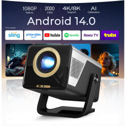[2000 ansi/assistant vocal ia/1080p natif] intelligent vidéoprojecteur lyncast x7 smart video projecteur avec android 14 ia auto