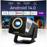 [2000 ansi/assistant vocal ia/1080p natif] intelligent vidéoprojecteur lyncast x7 smart video projecteur avec android 14 ia auto