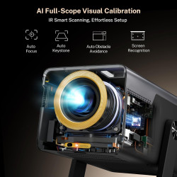[2000 ansi/assistant vocal ia/1080p natif] intelligent vidéoprojecteur lyncast x7 smart video projecteur avec android 14 ia auto