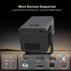 [2000 ansi/assistant vocal ia/1080p natif] intelligent vidéoprojecteur lyncast x7 smart video projecteur avec android 14 ia auto