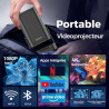 Alwtniet Videoprojecteur 4K, 1080P Mini Projecteur Video Android WiFi 6 BT 5.4, Mise au Point Automatique Correction Trapézoïdal
