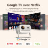 Wanbo Vali 1 Pro Vidéoprojecteur avec Google TV & Netflix, 900 ANSI Lumens, Compatible 4K, 1080P Natif, Dolby Audio 12W, HDR10 M