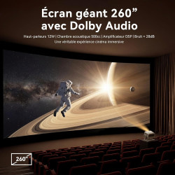 Wanbo Vali 1 Pro Vidéoprojecteur avec Google TV & Netflix, 900 ANSI Lumens, Compatible 4K, 1080P Natif, Dolby Audio 12W, HDR10 M