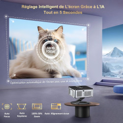 Videoprojecteur【1500 ansi/google tv/netflix officiel】 projecteur 4k supporté auto focus, google play contrôle vocal, projector w