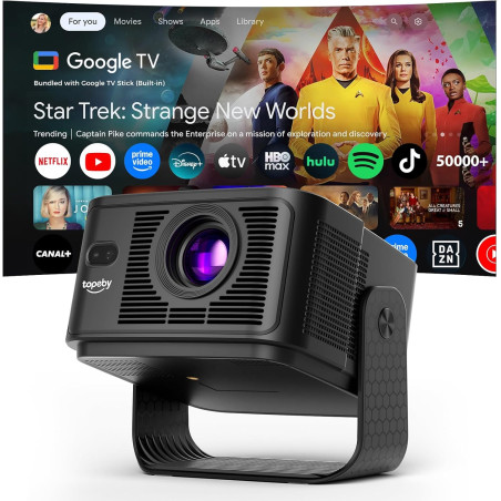 Vidéoprojecteur‌ [Google TV 50000+ Apps & Soutien 4K 8K 1080p Native Rés & Correction d'Écran Automatique] 700 ANSI HDR10+, Duau