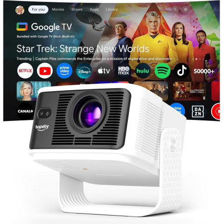 Vidéoprojecteur‌ [Google TV 50000+ Apps & Soutien 4K 8K 1080p Native Rés & Correction d'Écran Automatique] 700 ANSI HDR10+, Duau
