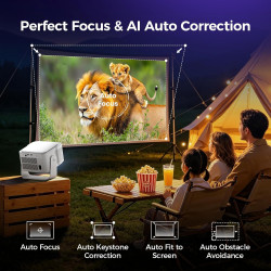 Vidéoprojecteur‌ [Google TV 50000+ Apps & Soutien 4K 8K 1080p Native Rés & Correction d'Écran Automatique] 700 ANSI HDR10+, Duau