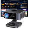 Vidéoprojecteur 4k supporté 1500 ansi 38000 lumen avec google tv officiel, netflix youtube, auto focus, wifi 6 bleutooth 5.3, co