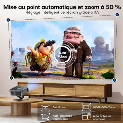 Vidéoprojecteur 4k supporté 1500 ansi 38000 lumen avec google tv officiel, netflix youtube, auto focus, wifi 6 bleutooth 5.3, co
