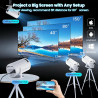 Vidéoprojecteur avec wi-fi 6 & bleutooth,mini projecteur portable supporte 4k 1080p auto keystone rotation 180°, auto keystone r