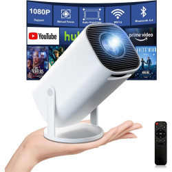 [apps intégrées] mini videoprojecteur 4k full hd 1080p, videoprojecteur portable avec wifi 6 et bleutooth 5.4,retroprojecteur av