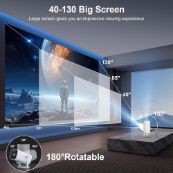 [apps intégrées] mini videoprojecteur 4k full hd 1080p, videoprojecteur portable avec wifi 6 et bleutooth 5.4,retroprojecteur av