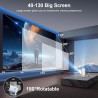 [apps intégrées] mini videoprojecteur 4k full hd 1080p, videoprojecteur portable avec wifi 6 et bleutooth 5.4,retroprojecteur av