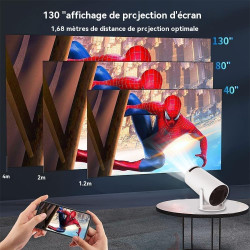 Vidéoprojecteur portable wifi/bleutooth, projecteur 4k compatible 1080p natif 180° rotation keystone auto pour home cinéma extér